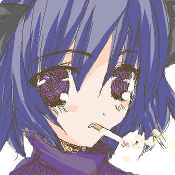 cigarette copyright_request lowres oekaki smoking solo tsukamichi_fumi