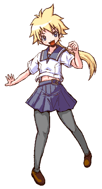 blonde_hair blue_eyes long_hair my-otome oekaki pantyhose sara_gallagher school_uniform shirono solo