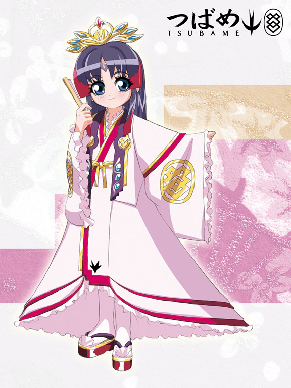 26_(sister_freedom) bangs blue_eyes blue_hair blush child circlet copyright_request fan flat_chest folding_fan frills hair_ornament headdress japanese_clothes jewelry kimono long_hair long_sleeves outstretched_arm parted_bangs sandals smile socks solo standing