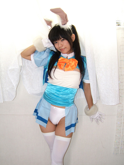 animal_ears bunny_ears cosplay gloves panties photo solo talechaser thighhighs underwear