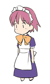 algorithm_march animated animated_gif chikoi lowres maid pink_hair pythagora-switch short_hair solo