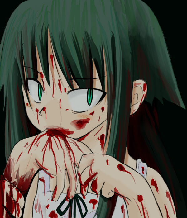 artist_request blood blood_on_face cannibalism horror_(theme) saya saya_no_uta solo