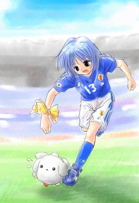 2006_fifa_world_cup air artist_request clothes_writing kirishima_kano playing_sports potato_(air) soccer solo sport world_cup