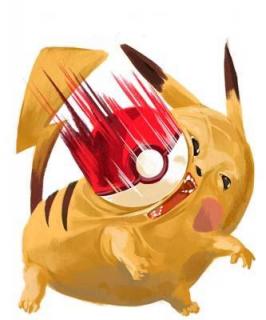 failure gen_1_pokemon lowres no_humans pikachu poke_ball poke_ball_(generic) pokemon pokemon_(creature) simple_background solo violence white_background