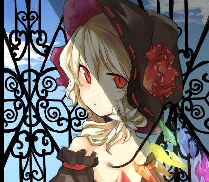 alternate_costume bad_id bad_pixiv_id flandre_scarlet hat lowres pig_ggul solo touhou wings