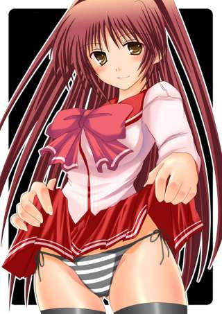 artist_request bangs kousaka_tamaki long_sleeves lowres solo thighhighs to_heart_2