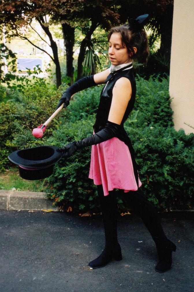 cosplay elbow_gloves gloves haneoka_meimi kaitou_saint_tail magical_girl pantyhose photo saint_tail solo