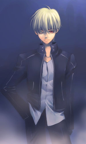 artist_request bangs fate/stay_night fate_(series) gilgamesh long_sleeves lowres male_focus solo
