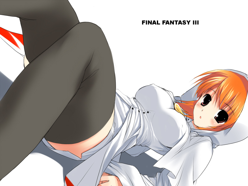 breasts copyright_name covered_nipples final_fantasy final_fantasy_iii hima large_breasts long_sleeves refia solo thighhighs white_mage