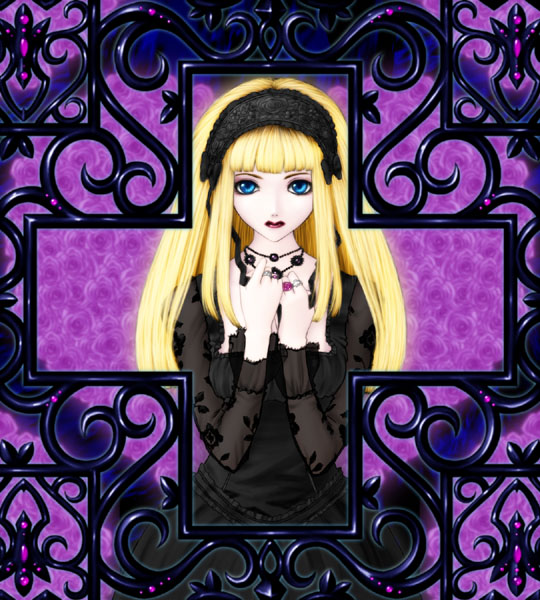 gothic gothic_lolita kunishige_keiichi lolita_fashion long_sleeves nocturne_(kunishige_keiichi) original solo
