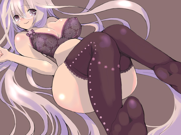 bra feet glasses lingerie original saibashi soles solo thighhighs toes underwear