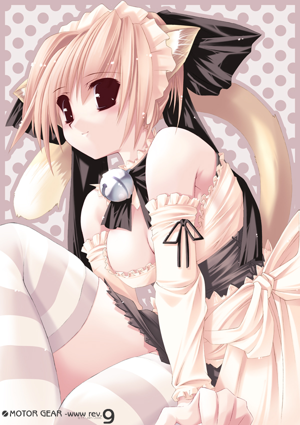 animal_ears cat_ears copyright_request jian solo striped striped_legwear tail thighhighs