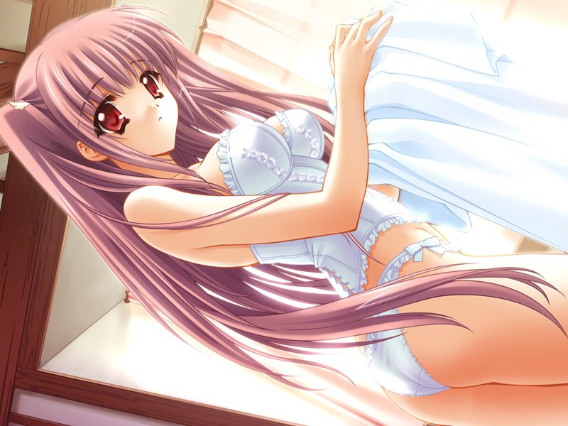 airi_(quilt) carnelian duplicate game_cg lingerie pink_hair quilt_(game) solo twintails two_side_up underwear