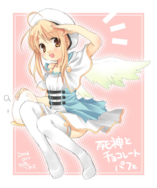 angel hat original solo thighhighs unohana_tsukasa wings