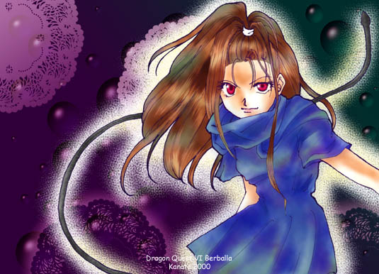 artist_request barbara dragon_quest dragon_quest_vi forehead high_ponytail long_hair ponytail red_eyes red_hair solo