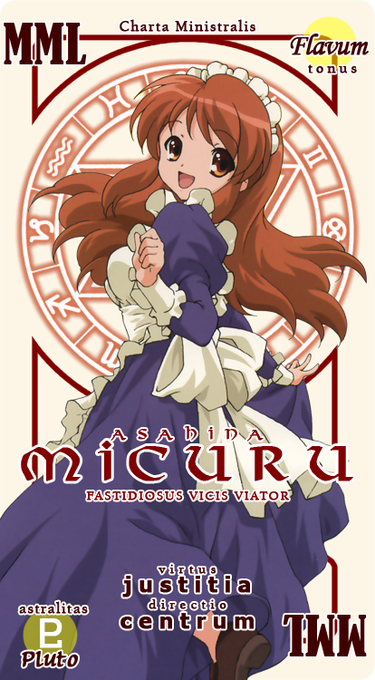 asahina_mikuru card_(medium) long_sleeves maid pactio parody pluto_symbol solo suzumiya_haruhi_no_yuuutsu transparent_background