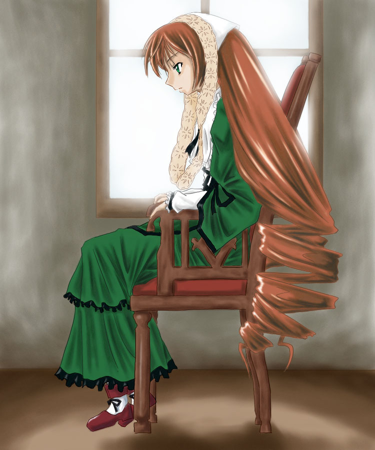 artist_request long_hair long_sleeves rozen_maiden sitting solo suiseiseki
