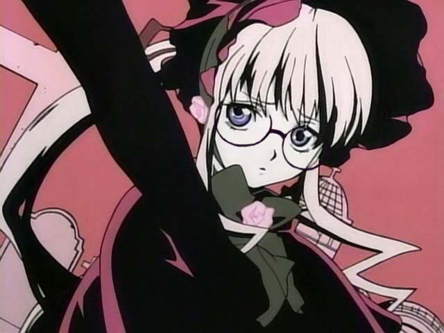 bespectacled blonde_hair glasses long_hair rozen_maiden screencap shinku solo