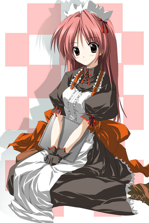 artist_request copyright_request gloves long_hair maid red_hair solo