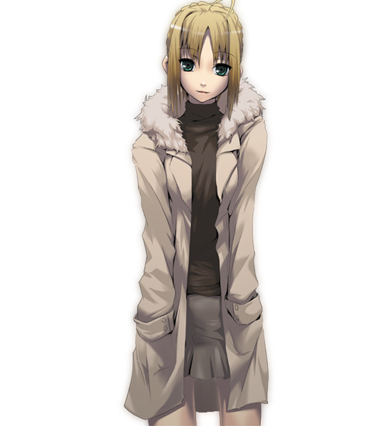 artoria_pendragon_(all) blonde_hair casual coat fate/stay_night fate_(series) green_eyes long_sleeves nilitsu saber solo