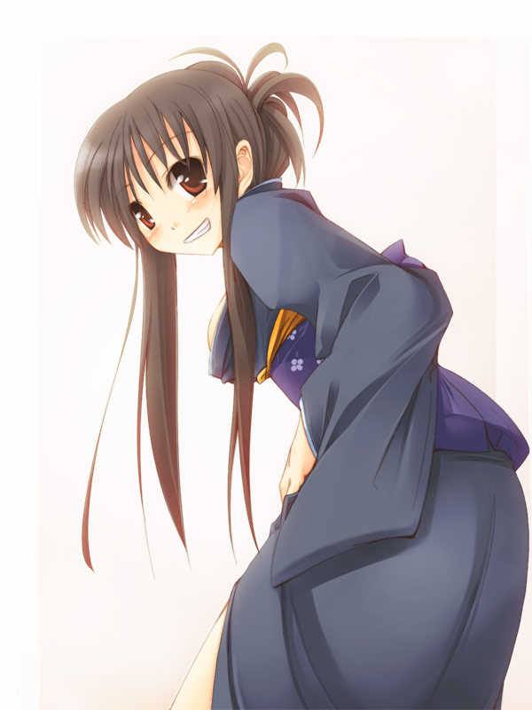 brown_hair copyright_request japanese_clothes jirou_(chekoro) kimono long_sleeves solo