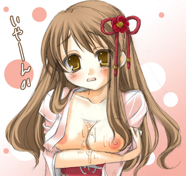 asahina_mikuru breasts bust_cup japanese_clothes kimono medium_breasts nipples solo sora_(firstaid) suzumiya_haruhi_no_yuuutsu