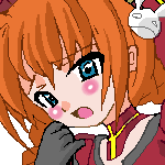 animated animated_gif blinking blue_eyes blush gloves hat lowres lyrical_nanoha magical_girl mahou_shoujo_lyrical_nanoha mahou_shoujo_lyrical_nanoha_a's red_hair solo vita