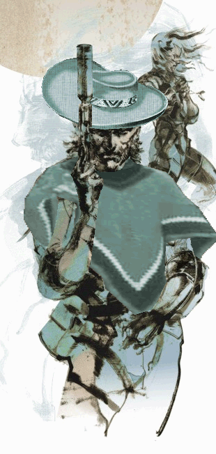 hat male_focus metal_gear_(series) metal_gear_solid mexican mexico parody poncho raiden solid_snake solo sombrero style_parody third-party_edit