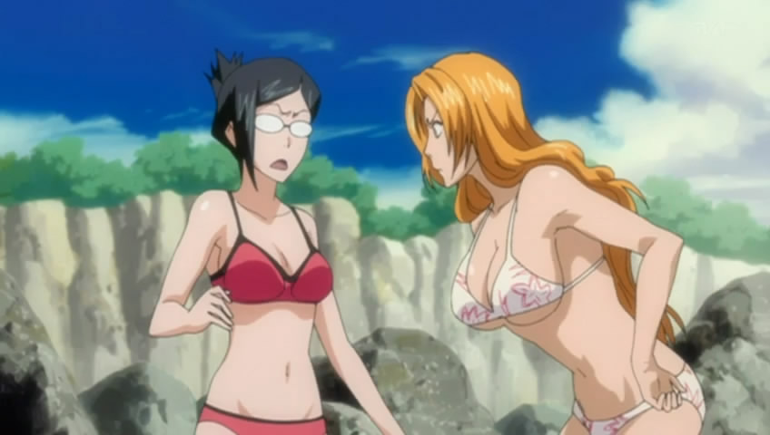 2girls bikini bleach breasts cap ise_nanao matsumoto_rangiku multiple_girls swimsuit