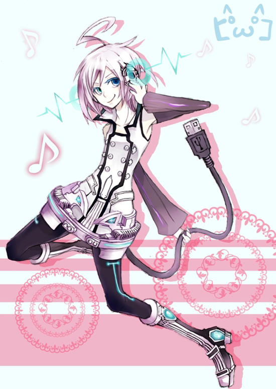 ???&omega;??? full_body headphones male male_focus smile solo usb utatane_piko vocaloid white_background ã€ï¾‹ï¾ŸÏ‰ï¾Ÿï½ºã€‘ ãƒ”ã‚³