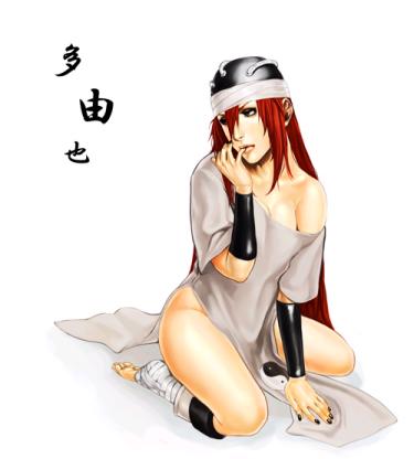 artist_request lowres naruto no_panties red_hair solo tayuya