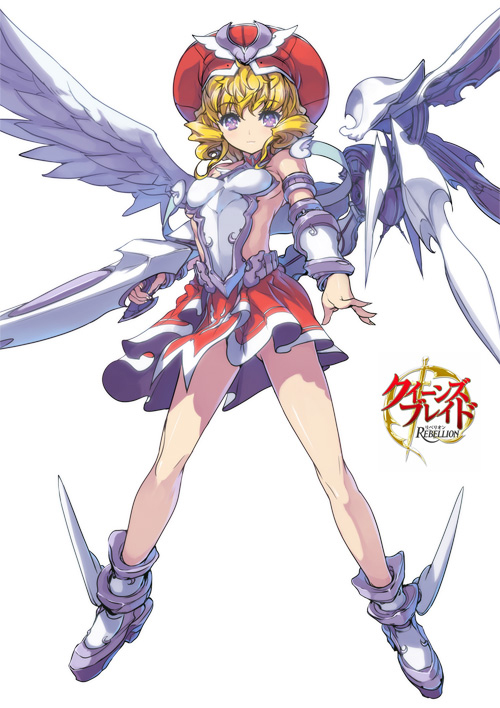 akaga_hirotaka angel_wings armlet armor armored_dress asymmetrical_wings bangs blonde_hair blush boots bracer breastplate breasts fighting_stance fingernails frown full_body gun hat high_heels laila_(queen's_blade) legs long_fingernails mechanical_wings no_bra official_art purple_eyes queen's_blade queen's_blade_rebellion shoes short_hair sideboob simple_background skirt small_breasts solo standing weapon winged_hat winged_shoes wings