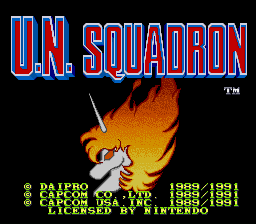 area_88 cap capcom daipro game lowres screencap screenshot shmup title_screen u.n._squadron unicorn