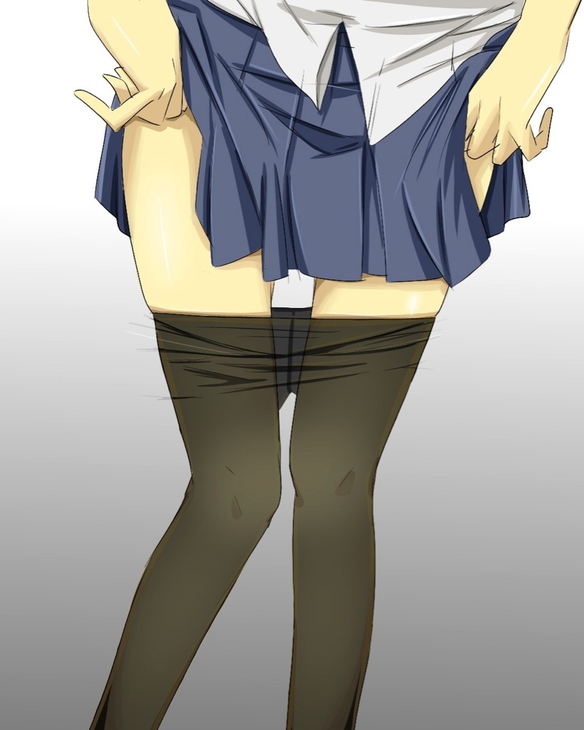 close-up dressing hands kengo original pantyhose pantyhose_pull school_uniform serafuku skindentation solo