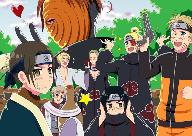 8boys america_(hetalia) axis_powers_hetalia character_request cosplay deidara england_(hetalia) gaara germany_(hetalia) haku_(naruto) hidan khakipants12 male naruto russia_(hetalia) tagme tobi uchiha_itachi uzumaki_naruto