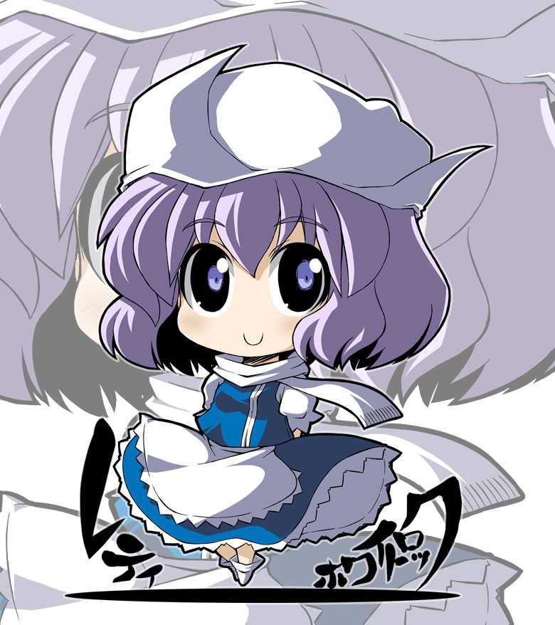 bad_id bad_pixiv_id chibi hat lavender_hair letty_whiterock rikumaru scarf smile solo touhou white_scarf