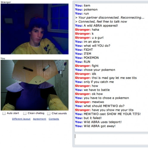 abra battle chatroulette costume human male mask pok&eacute;mon real win