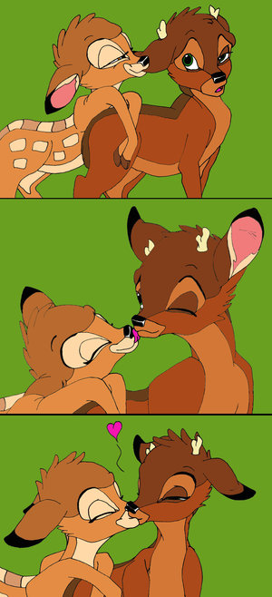 bambi cervine deer disney feral hooves kissing male ronno