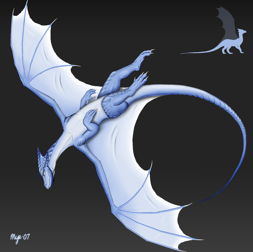 ambiguous_gender blue dragon feral flying myenia solo wings