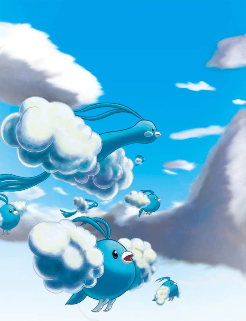 ambiguous_gender blue_theme cloud clouds nintendo pok&#233;mon pok&eacute;mon sirahatei swablu video_games