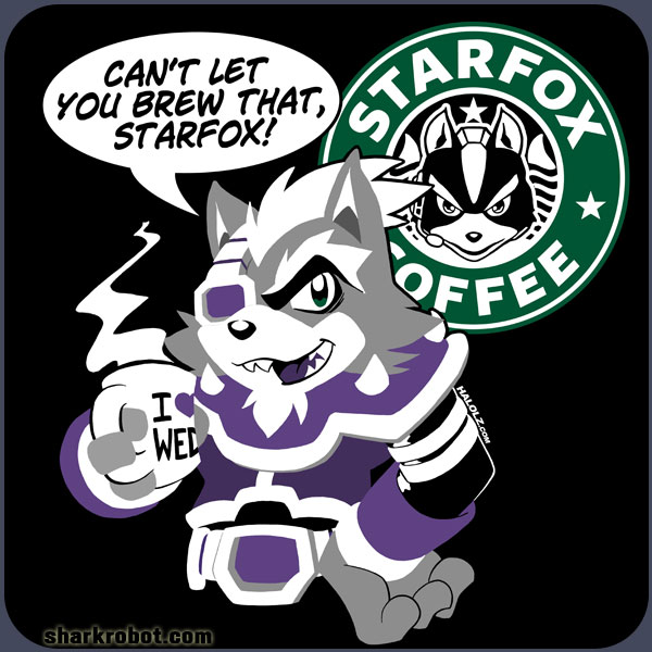 can't_let_you_do_that_star_fox canine coffee epic fox humour star_fox starbucks starwolf video_games wolf