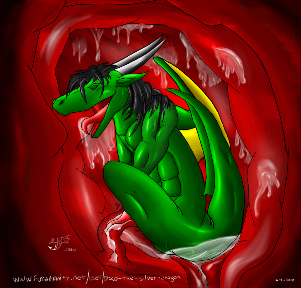 ambiguous_gender black_hair dragon erection hair horn horns male penis scales scalie unbirthing unknown_artist wings