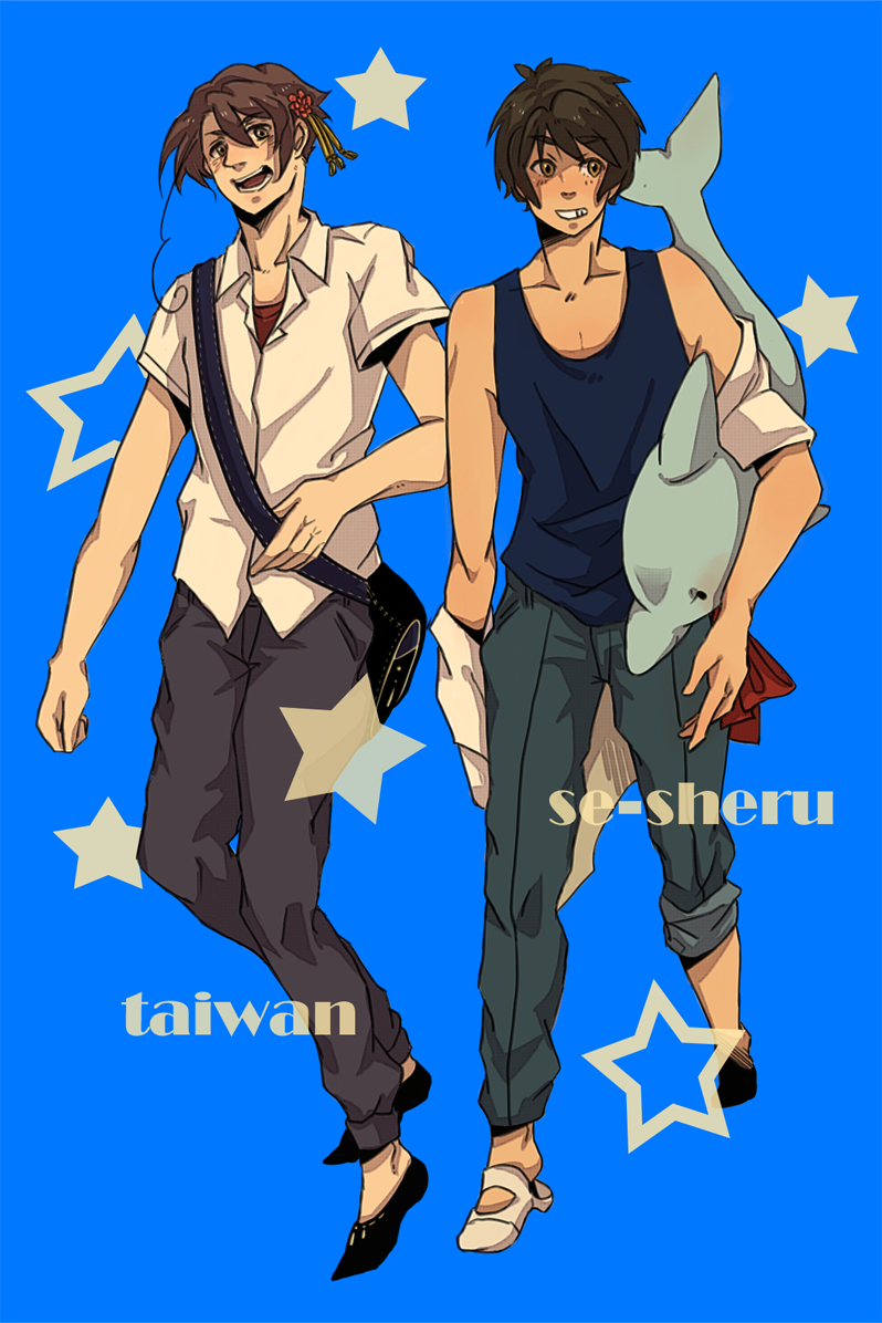 2boys artist_request axis_powers_hetalia genderswap multiple_boys seychelles_(hetalia) taiwan_(hetalia)