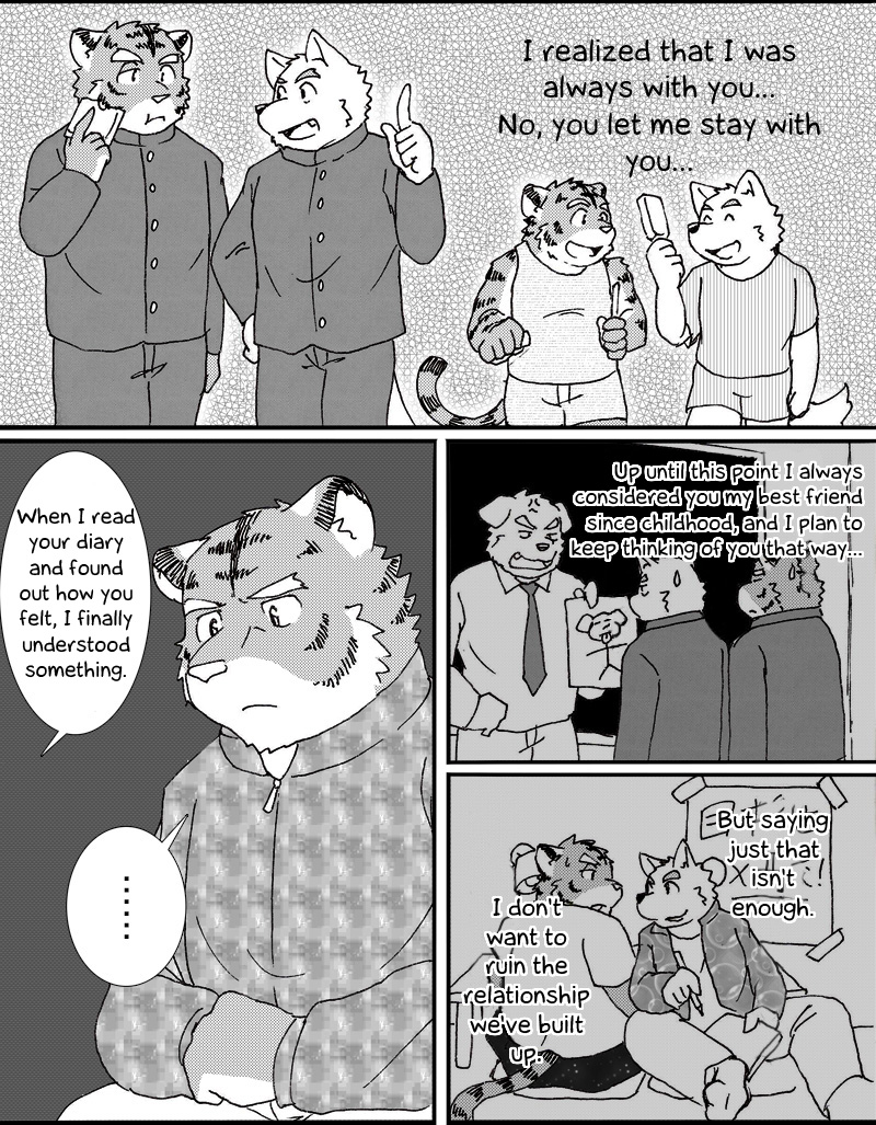 comic dialog dialogue dog feline fruitz greyscale hard_translated male mammal monochrome text tiger translated