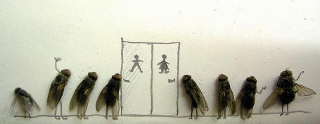 insect mixed_media pencils toilet unknown_artist