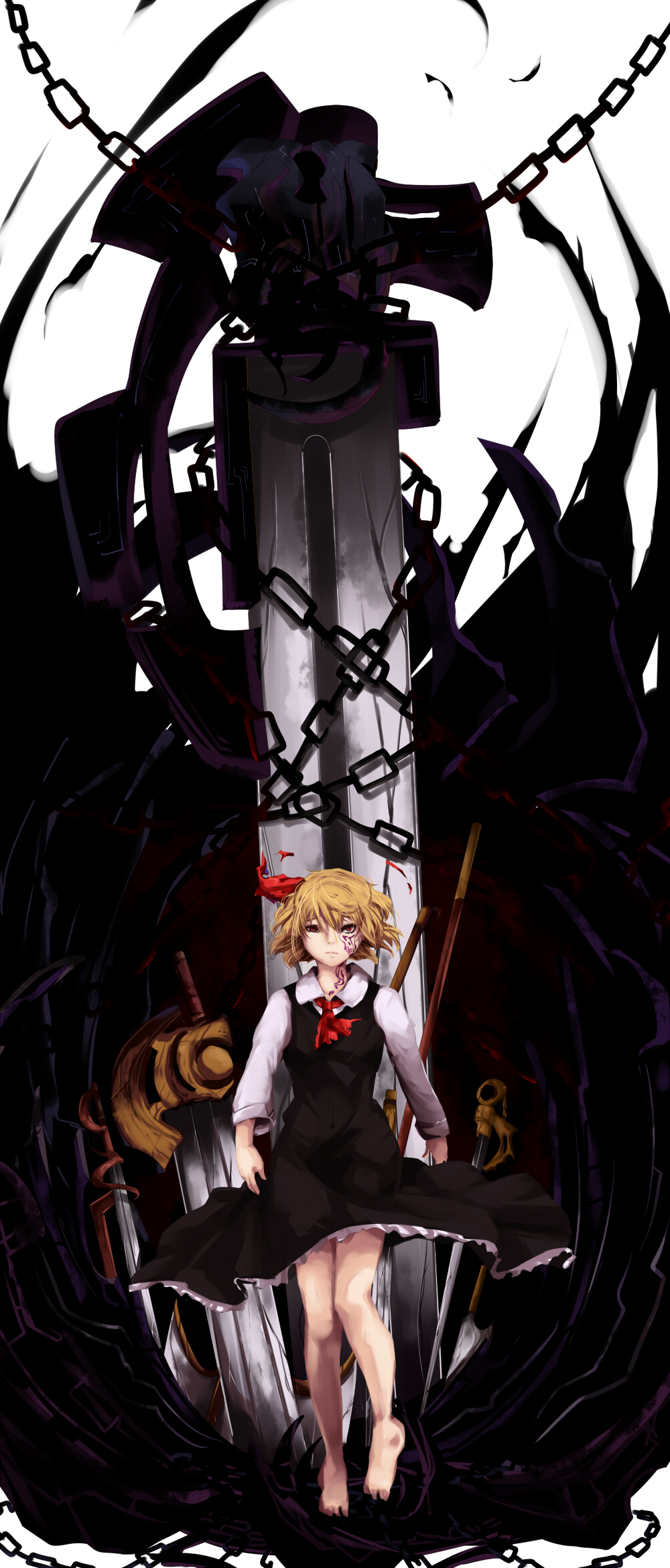 chain ex-rumia highres rumia solo tattoo touhou umakatsuhai