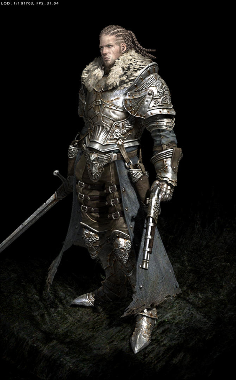 armor gun highres kingdom_under_fire knight manly sword weapon