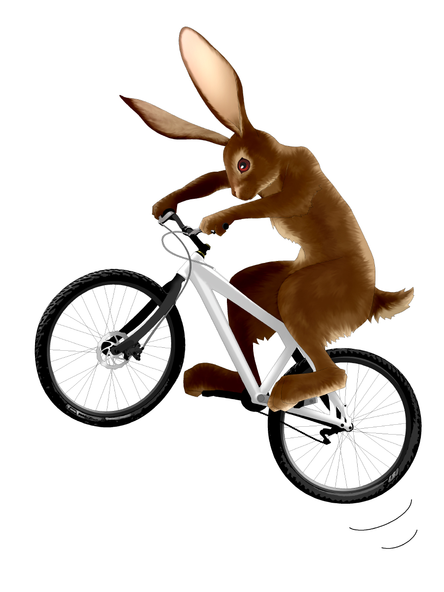 bicycle bunny ground_vehicle highres no_humans pun