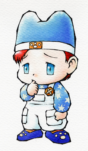 blue_eyes full_body harvest_moon lowres male male_focus nami's_son nami's_son official_art red_hair simple_background solo toddler white_background