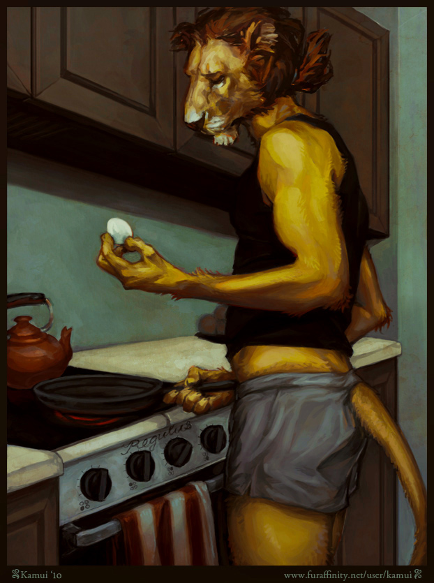 egg feline kamui kamui_(artist) lion male mammal solo